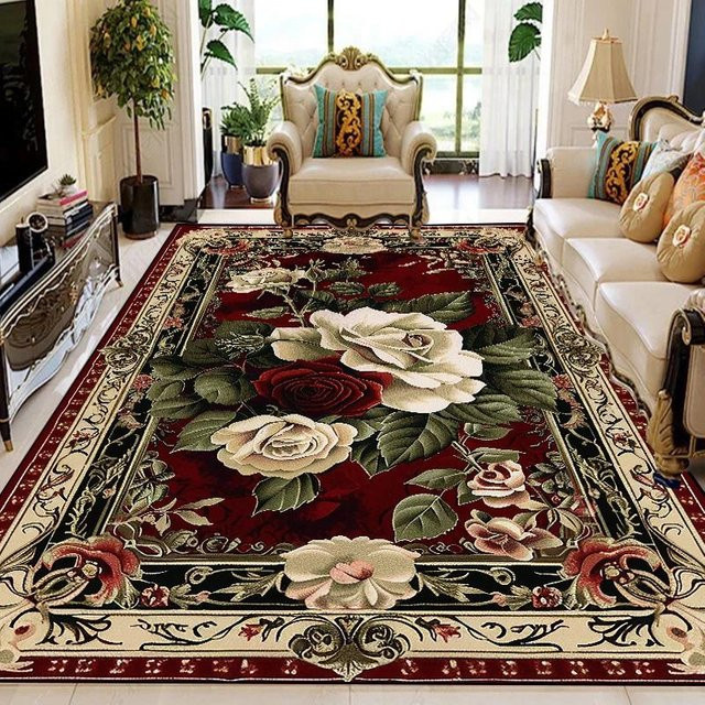 Karpetti Teppich mit europäischem Retro-Floral-Design, rutschfest und waschbar, Mehrfarbig, B/T: 200 x 300 cm - Bild 1