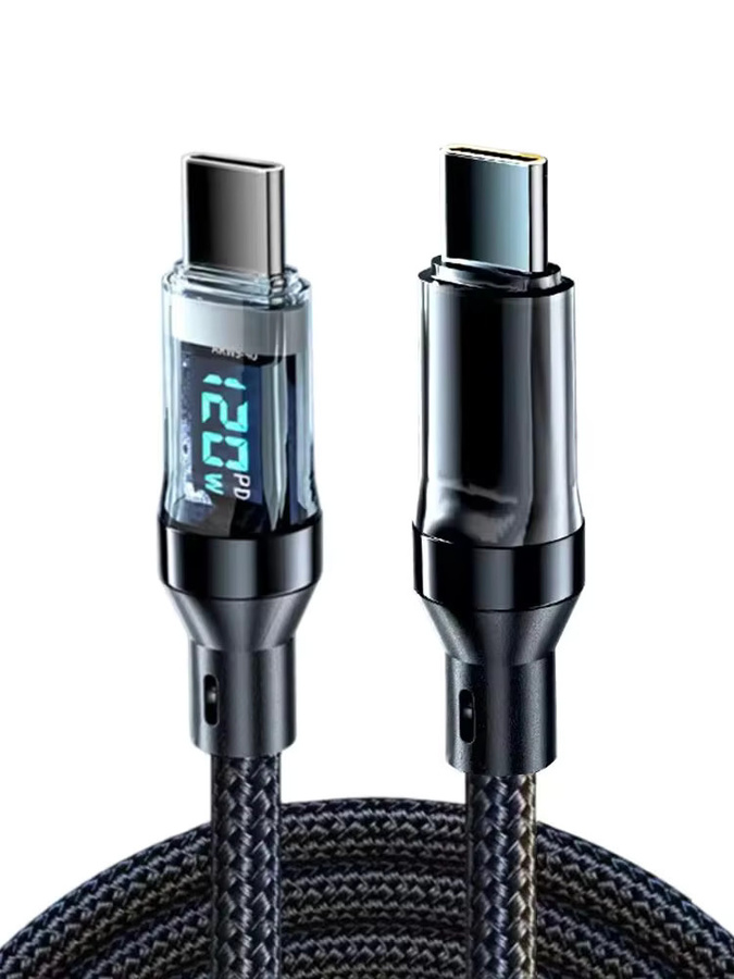 NNBILI USB Typ-C-auf-USB-C-Kabel 120W 6A PD Schnellladekabel in Schwarz - Bild 6
