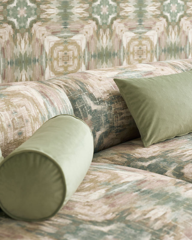 Clarke & Clarke Tapete Kalia Abstract in Mineral/Blush Pink Multicolour Vlies-Tapete - Bild 3