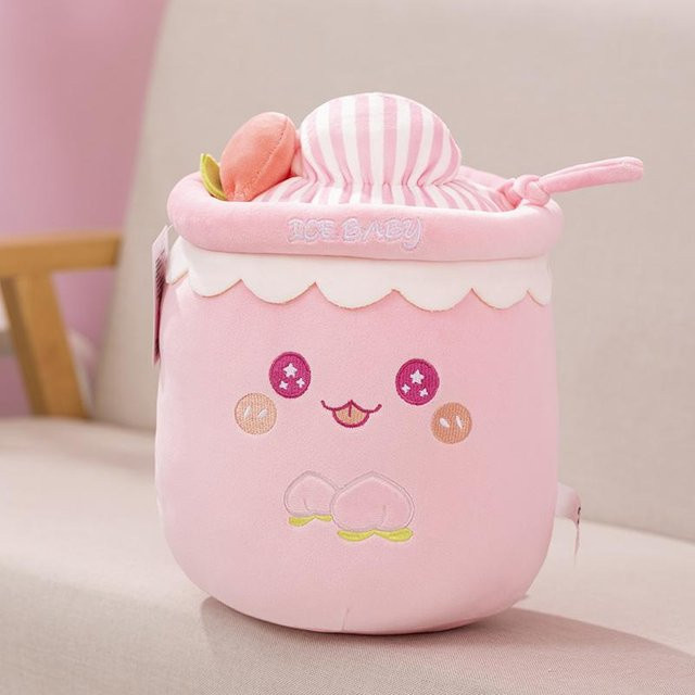 Yiran Health & Beauty Boba Frucht Bubble Tea Rucksack Anhänger Plüschtier, 10cm - Bild 1