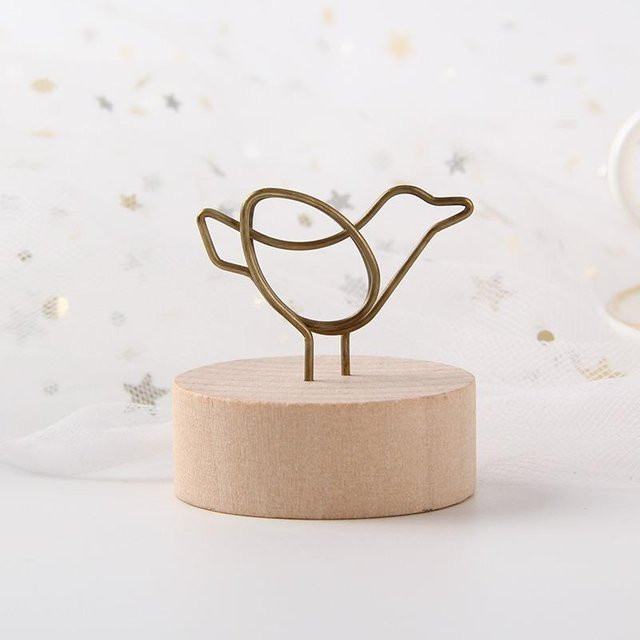 Notizzettelhalter im Retro-Stil aus Holz und Eisen von 6.Little bird mit Vogel-Design - Bild 1