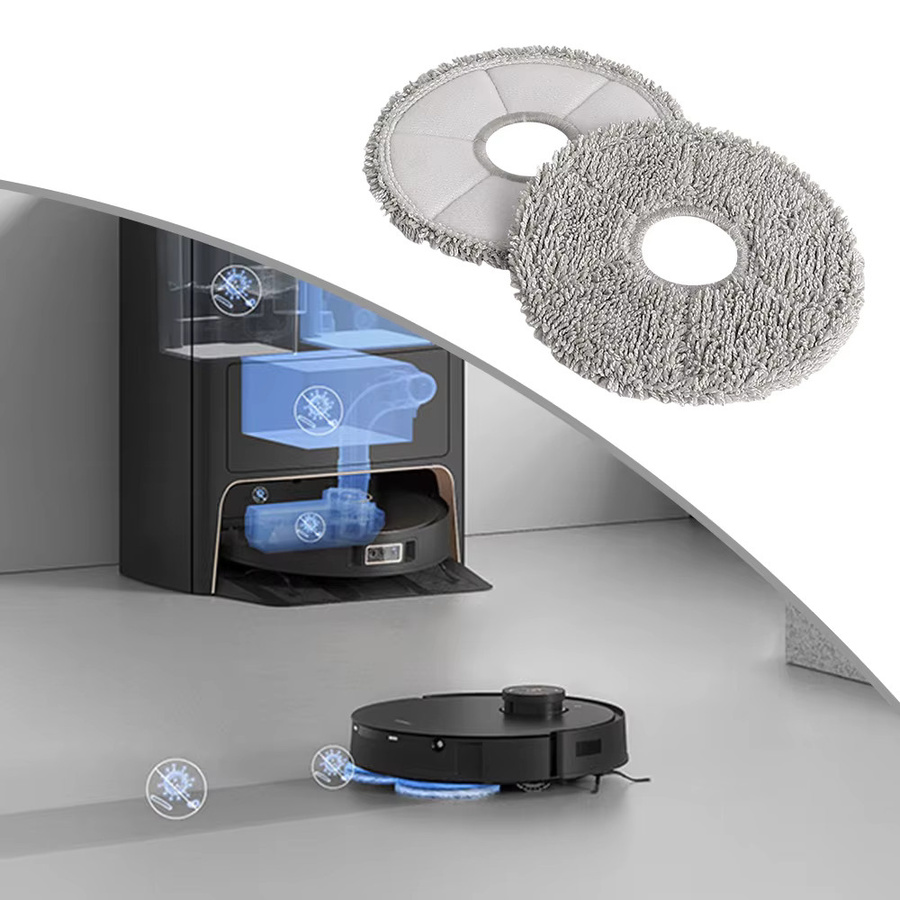 Ecovacs Ersatz Wischtuch in Grau für X1 X2 X5 T10 T20 T30 Pro Omni T30 MAX T30S T50 Pro Omni N30 Pro N30 Omni N50 Saugroboter - Bild 2