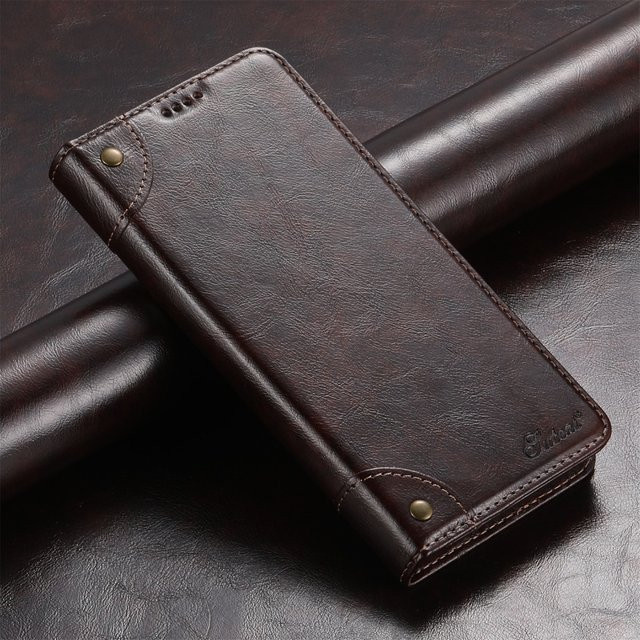 Business Anti-Fall Handyhülle mit geschlossenem Kartenhalter für Samsung Galaxy S22, S23, S24, S25 und Note20 Ultra in Schwarz oder Braun - Bild 1