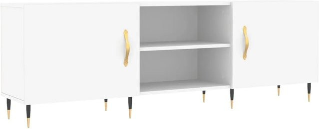 vidaXL TV-Schrank Modern in Weiß mit Holzwerkstoff und Metall, B/T/H: 150 x 30 x 50 cm - Bild 1