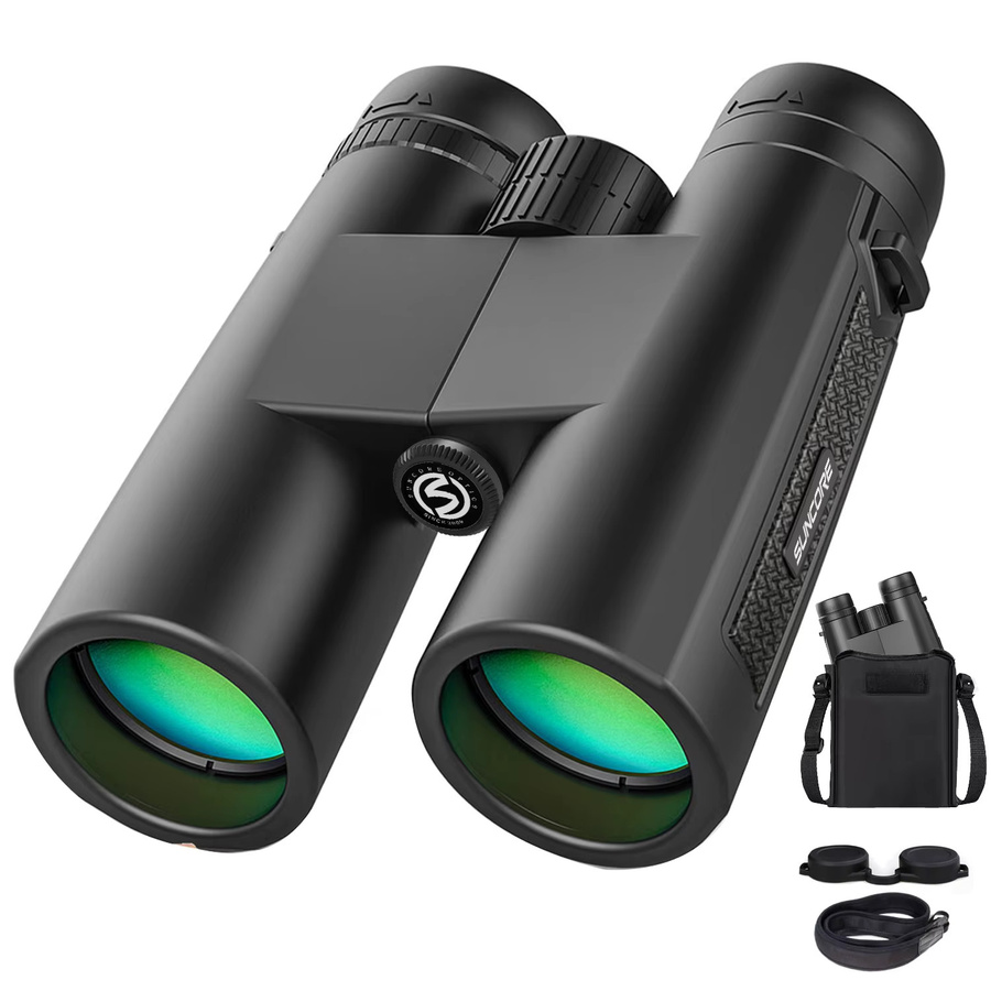 Suncore Hochleistungsfernglas für Erwachsene in Schwarz, 10x42 HD-Profi mit Bak4 für Vogelbeobachtung, Reisen und Sternenbeobachtung - Bild 4