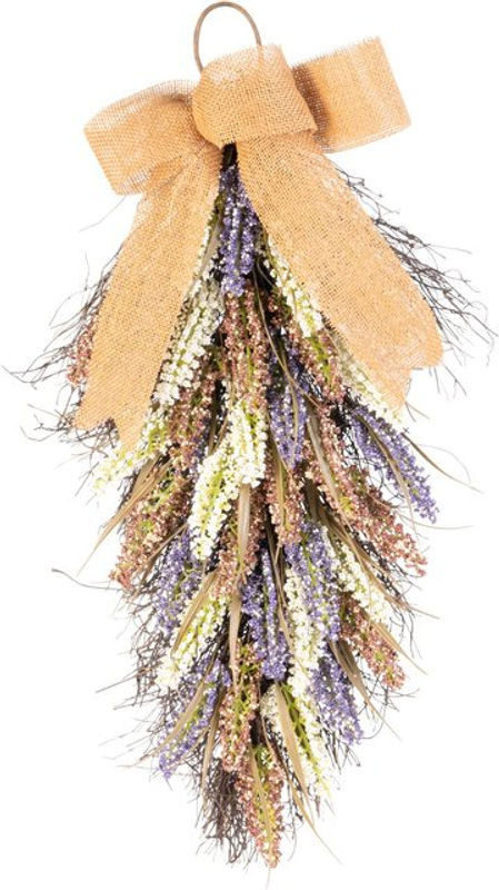 Künstliches Heidekraut-Gesteck von viva domo in Mehrfarbig, hängendes Herbst-Arrangement im Landhausstil - Bild 1