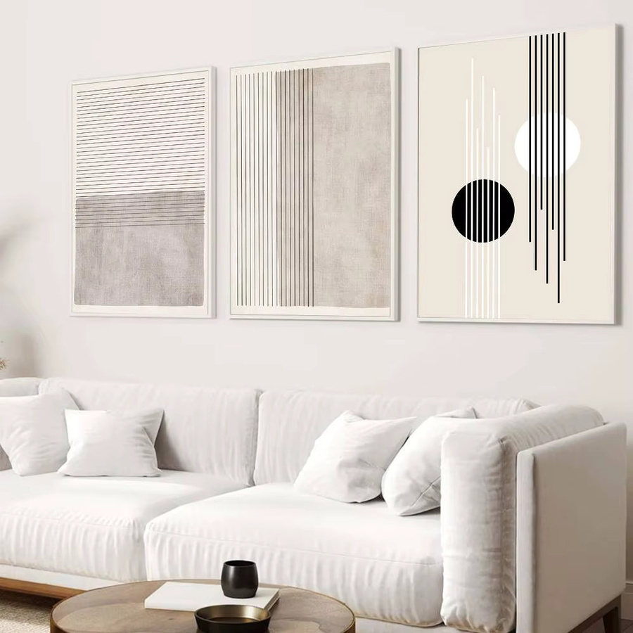 Moetch Vintage Poster Abstract Geometric Design in Beige und Grau aus Papier - Bild 1