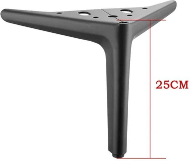 Set aus 4 Möbelbeinen aus Metall von Binchi Outdoor Equipment in Schwarz, Höhe: 25 cm - Bild 1