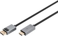 Digitus DisplayPort auf HDMI Adapterkabel in Schwarz, Länge: 1,8 m - Bild 1