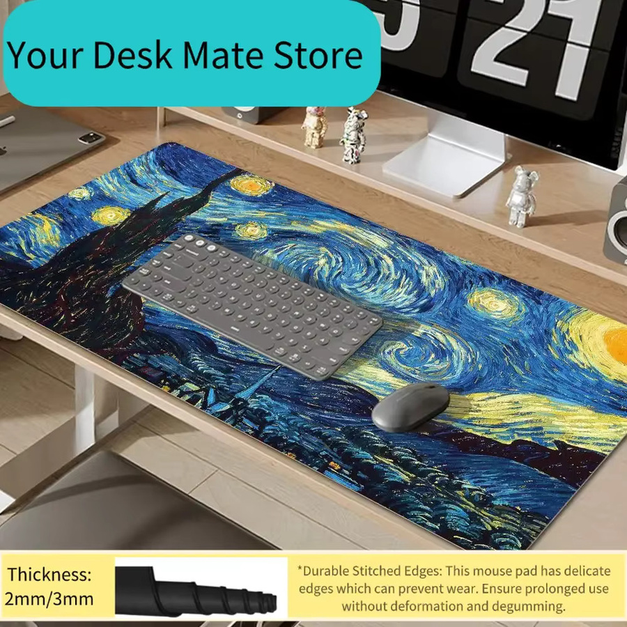 Potdemiel Mauspad Art Van Gogh für Laptop und PC, Mehrfarbig - Bild 2