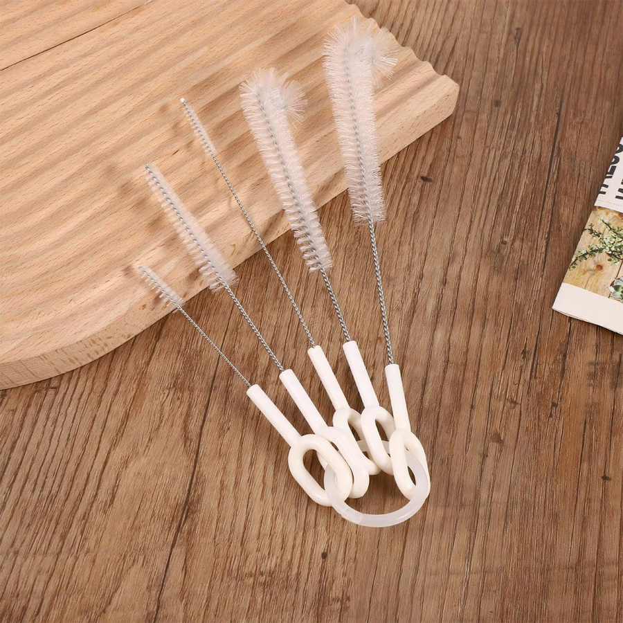 5-teiliges Flaschenreinigungsbürsten-Set in Weiß für Babyflaschen, Strohhalme und Trinkbecher - Bild 2