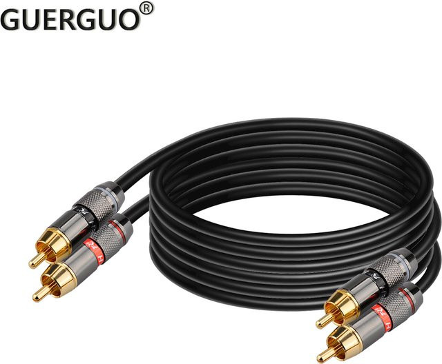 GuerGuo RCA-Audio Stereo-Verbindungskabel 2 RCA zu 2 RCA in Schwarz - Bild 1