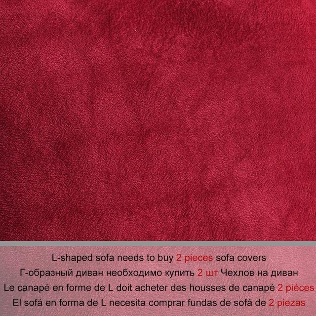 Lellen Ecksofa-Bezug in L-Form aus elastischem Plüsch-Velours, Farbe Rot, für Eckcouches und Chaiselongues, Breite: 230-300 cm - Bild 1
