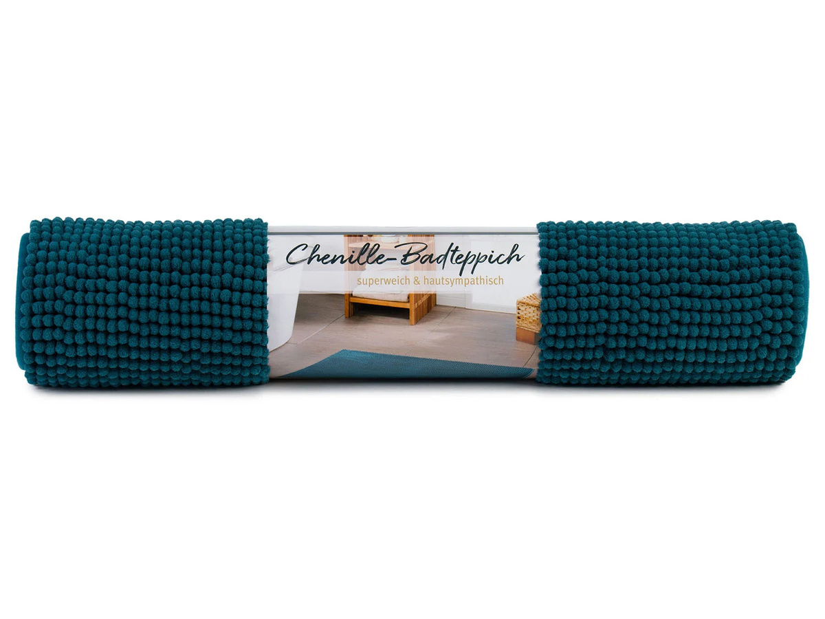GÖZZE Badteppich Chenille aus Polyester in Petrol, Breite: 60 cm, Länge: 100 cm - Bild 2
