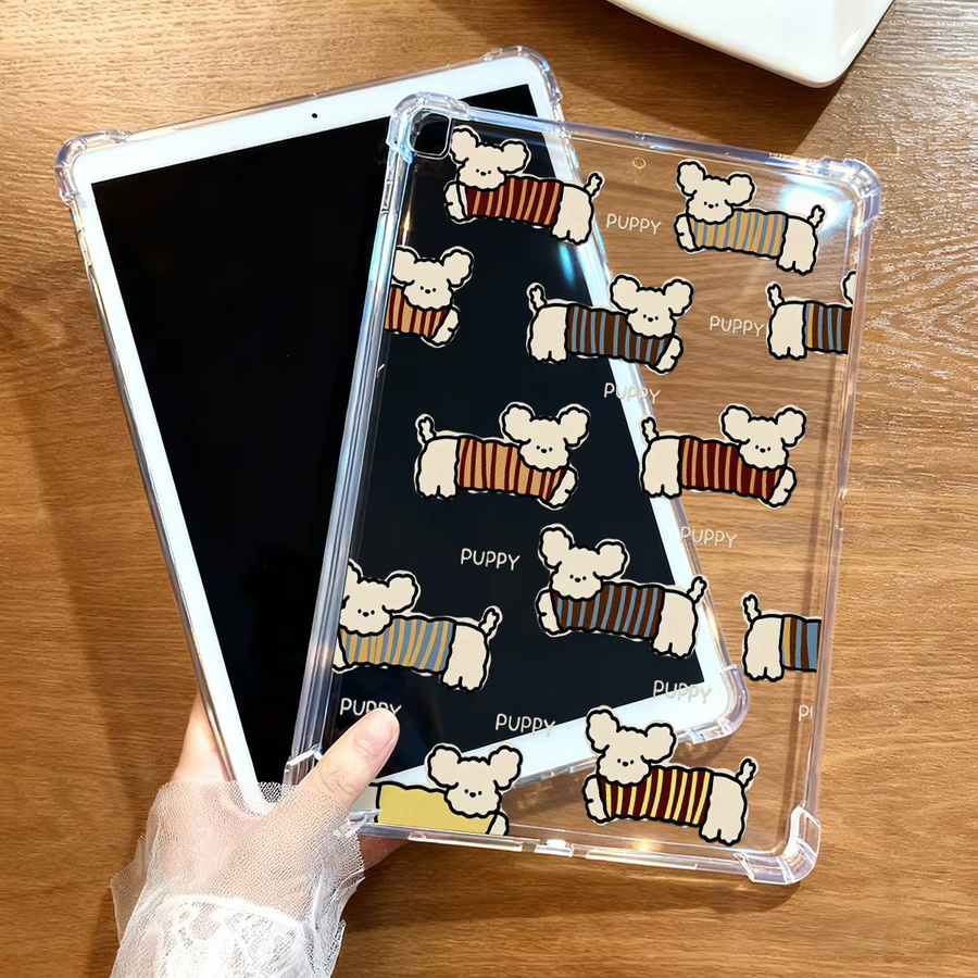 Transparente Teddy-Hunde Schutzhülle für Apple iPad Pro, iPad Air und iPad Mini Modelle - Bild 1