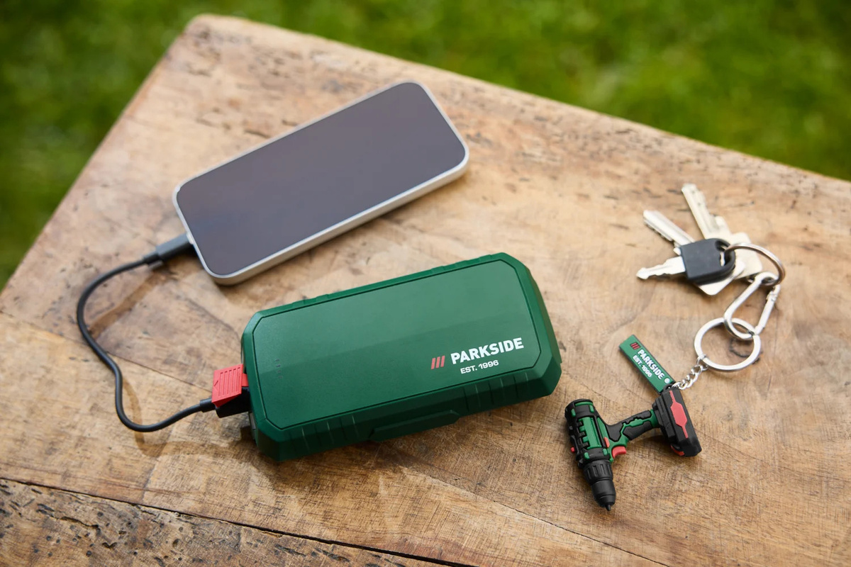 PARKSIDE Powerbank Fan Edition in Grün mit 20000 mAh und USB-C sowie USB-A Anschlüssen - Bild 2