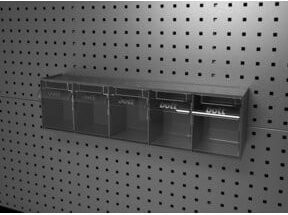 Bott Klarsichtmagazin für Lochplatten mit 5 Kästen, transparent, B: 60,0 cm, T: 14,2 cm, H: 16,8 cm - Bild 1