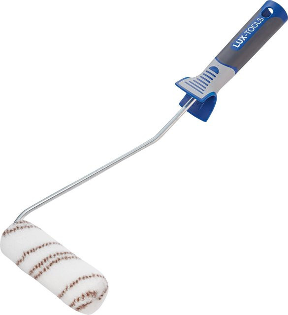 LUX-TOOLS Lasurroller aus Polyamid mit Rahmen, Breite: 12 cm, Braun-Grün-Gestreift - Bild 1