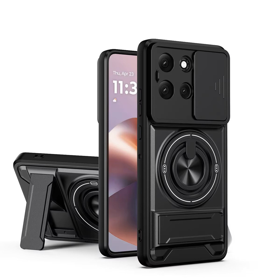 Magnetische Handyhülle für Motorola Moto G-Serie mit Slide-Kamera-Schutz und Standfunktion in Schwarz oder Rot - Bild 7