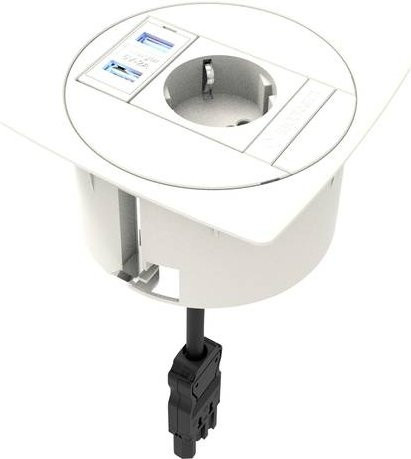 IB Connect Einbau-Steckdose mit USB-Ladeausgang in Weiß - Bild 1