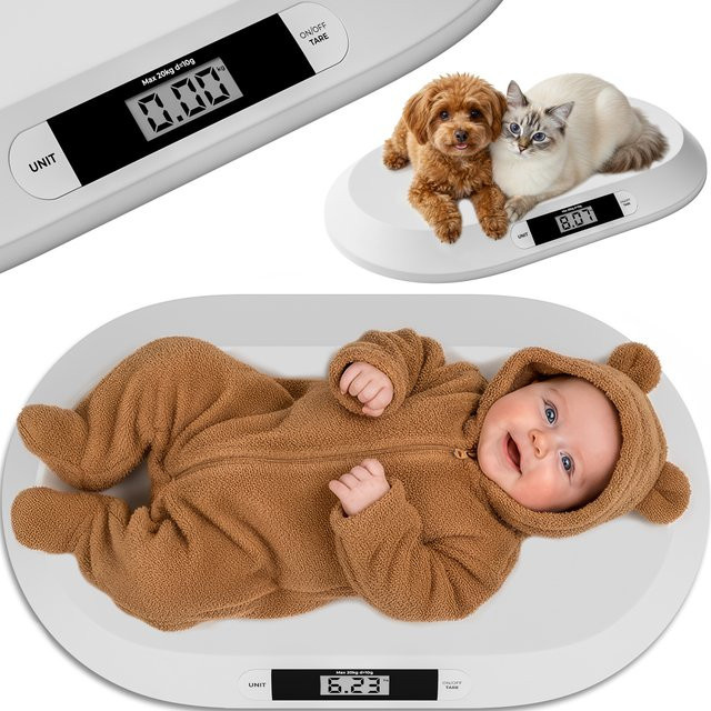 monzana Babywaage bis 20 kg in Weiß, B/T/H: 55 x 32 x 4 cm - Bild 1