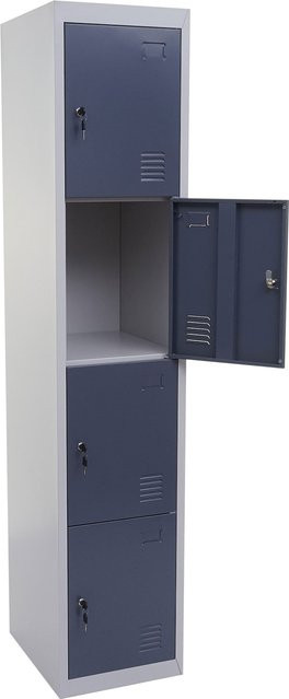 MCW Schließfach Preston T163 Schließfachschrank aus Metall in Anthrazit-Grau, H: 180 cm, B: 38 cm, T: 45 cm - Bild 1