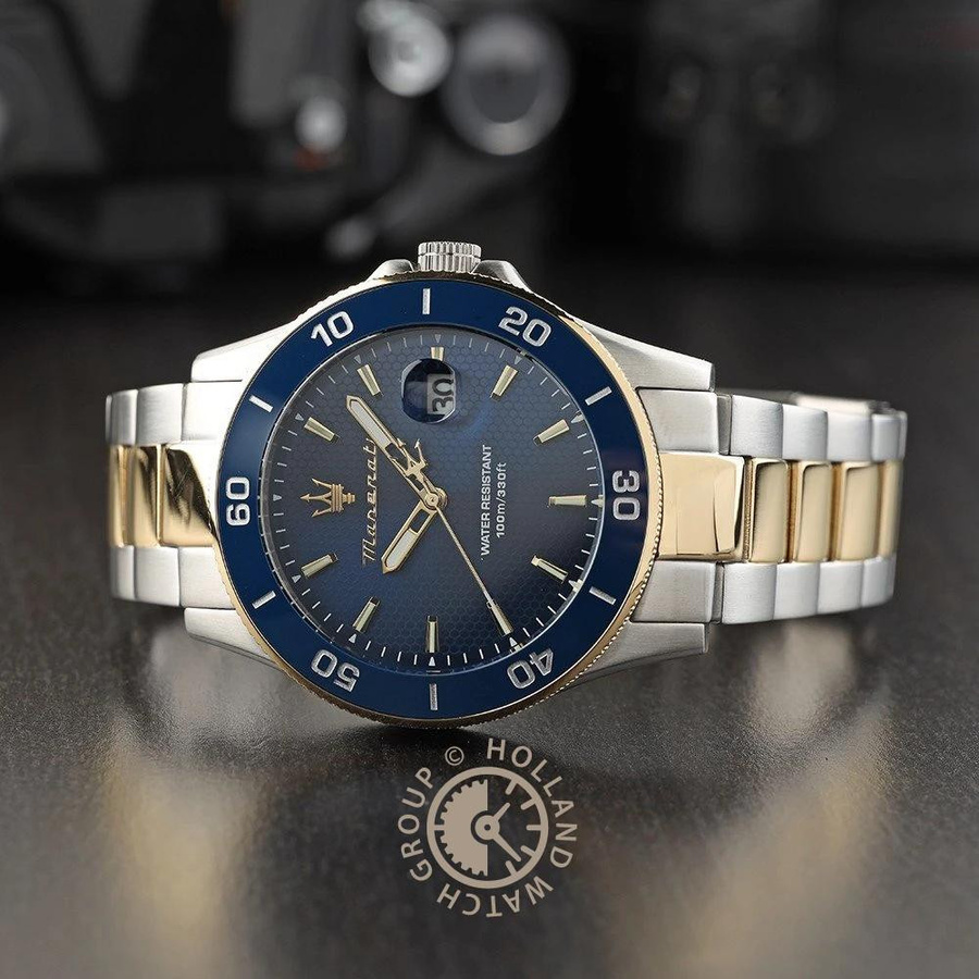 Maserati Armbanduhr Competizione Diver, Edelstahl, Bicolor, Quarz, 43 mm, Herren - Bild 2