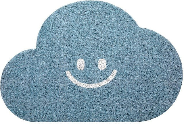 Rutschfeste Cartoon Wolke Hausmatte aus PVC für den Eingangsbereich, Blau, B/T: 45 x 75 cm - Bild 1