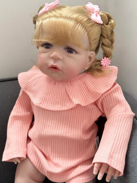Sandie wiedergeborene Puppe, 24-Zoll, blondes Haar, Plüsch / Textil - Bild 1