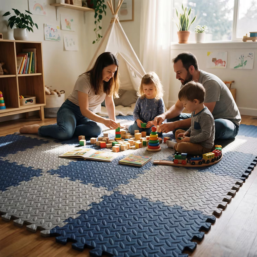 DHDH 16-teilige EVA-Schaumstoff-Spielmatte in Weiß, rutschfeste Puzzle-Matten für Kinder, B/B: 30 x 30 cm - Bild 2