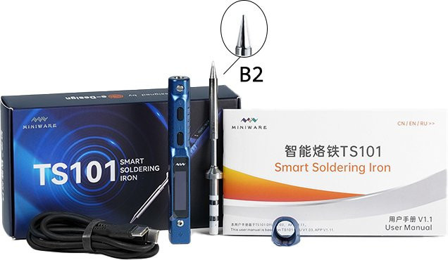 1stmaker TS101 Miniware PD3.1 Digital-Lötstation 90W Tragbarer Lötkolben mit einstellbarer Temperatur in Blau - Bild 1