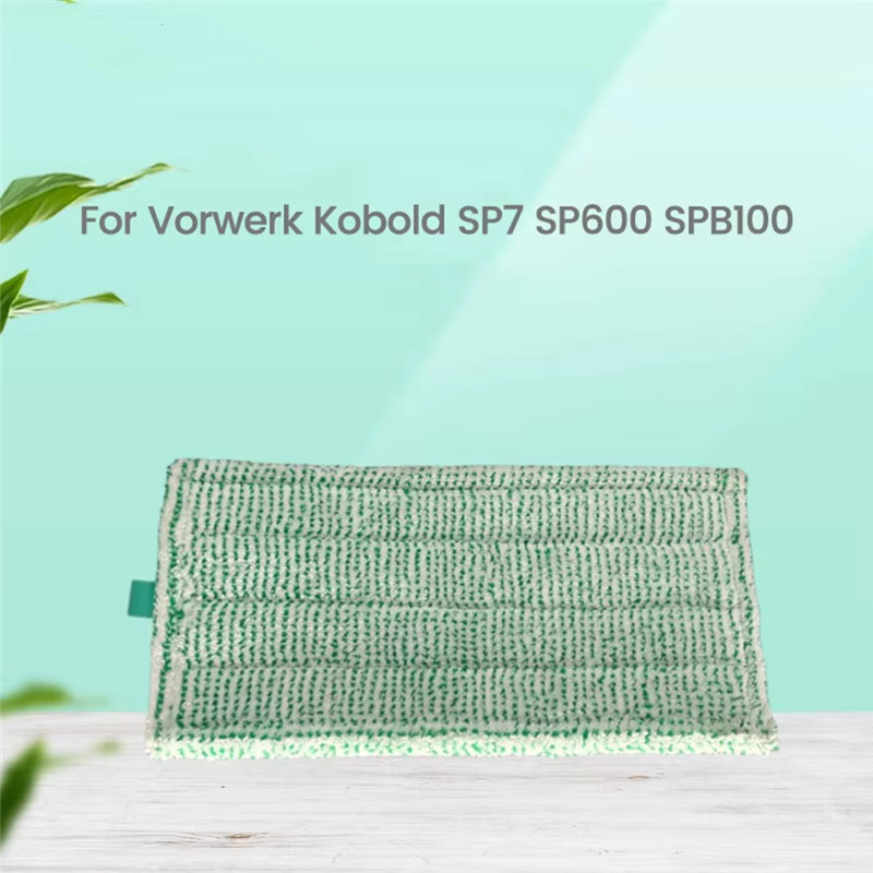 4er-Set Mikrofaser Mopp Pads für Vorwerk Kobold SP7 SP600 SPB100 in Grün und Weiß, waschbare Ersatz-Reinigungstücher - Bild 2