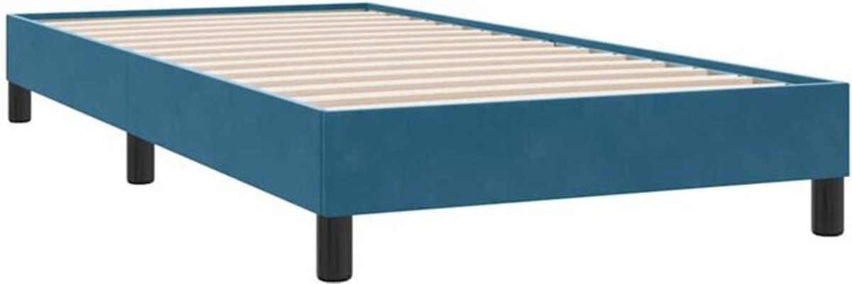 vidaxl Polsterbett aus Samt und Holzwerkstoff in Blau, B/T/H: 90 x 210 cm - Bild 1
