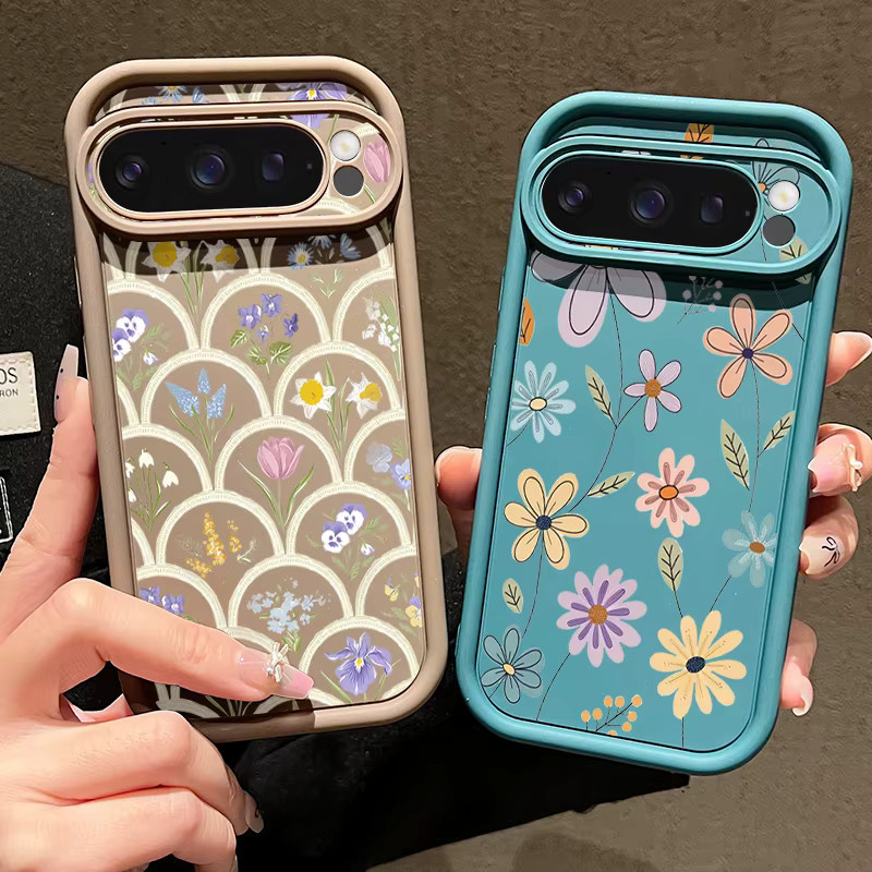 YISHANGOU Stoßfeste TPU-Telefonhülle mit Blumenmuster für Google Pixel 8 9 Pro 8A 9 Pro XL 7A in Rot und Mehrfarbig - Bild 1