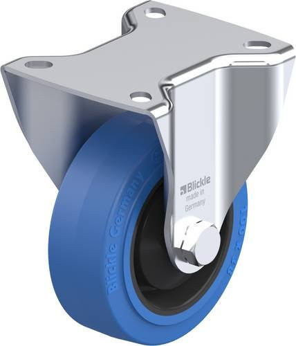 Blickle Bockrolle BK-POEV 100KA-1-SB in Schwarz und Blau mit 100 mm Rad-Durchmesser und einer Tragfähigkeit von max. 200 kg - Bild 1
