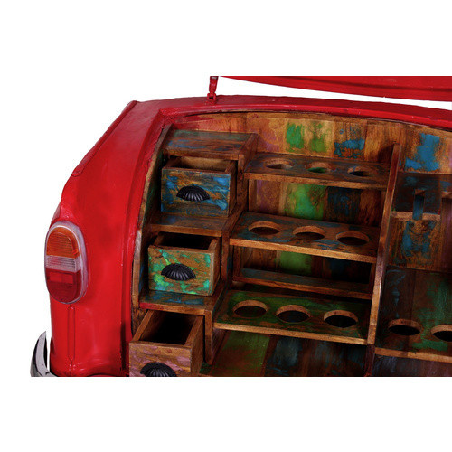SIT Schrank THIS & THAT im Industrial Design aus Altmetall und Altholz, Farbe: Rot, B/T/H: 80,0 x 72,0 x 168,0 cm - Bild 3