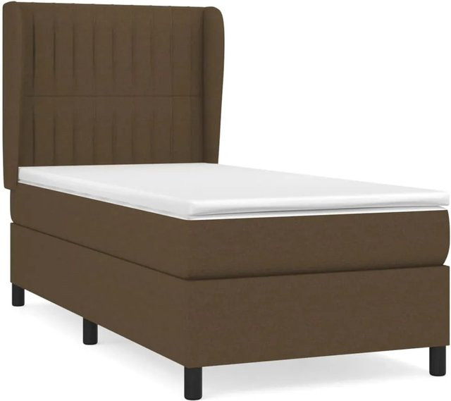 vidaXL Boxspringbett mit Matratze Dunkelbraun B/T/H: 80 x 200 x 118 cm - Bild 1