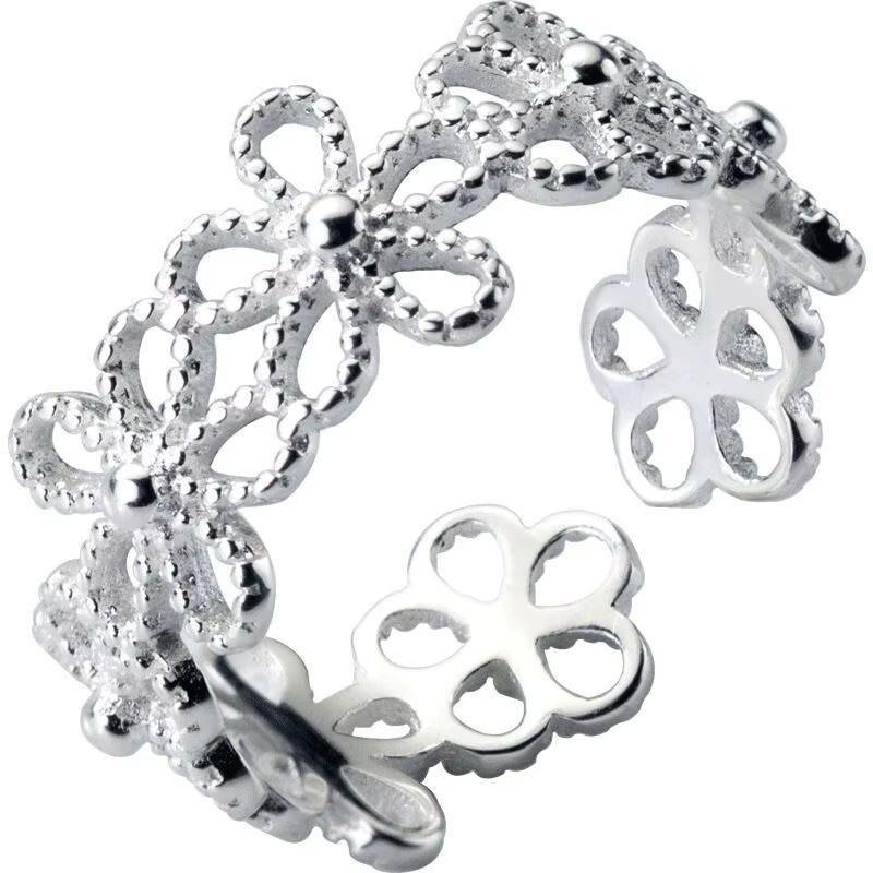 GaaBou Jewellery Verlobungsring, 925 Silber, Blumen, Damen, Vintage - Bild 4