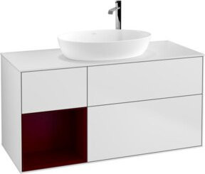 V&B Waschtischunterschrank Finion mit Wandbeleuchtung, Weiß lackiert, Breite: 120 cm, Höhe: 50,1 cm, Tiefe: 50,1 cm - Bild 1