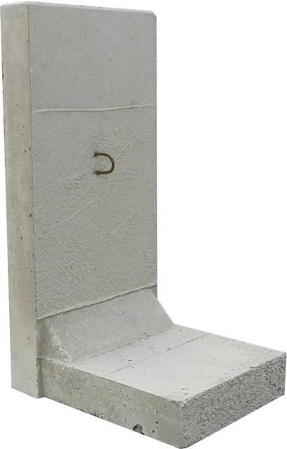 EHL Stützwinkel L-Stein aus Beton in Grau, B: 50 cm, H: 105 cm, Wandstärke: 12 cm - Bild 1