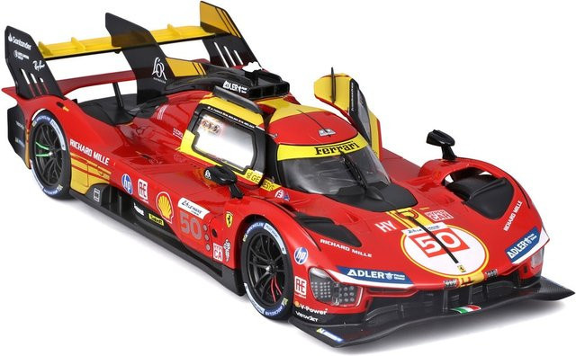 Bburago Ferrari 499P LMH #50 '24, Modellauto, Maßstab 1:43, Rot - Bild 1
