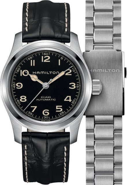 Hamilton Herrenuhr Khaki Field Murph, Automatik, Edelstahl, 42 mm, Leder - Bild 1