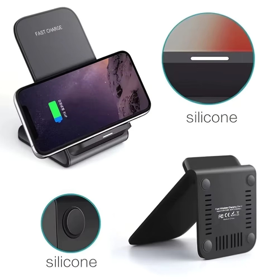 KEPHE 30W Kabelloses Ladegerät Ständer als Induktions-Schnelllade-Dockingstation für iPhone, Samsung und Xiaomi in Schwarz - Bild 3
