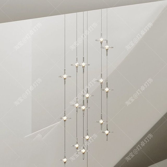 Savenmade Moderne Kristall-Pendelleuchte in Chrom und Silber für Wohnzimmer und Treppenhaus - Bild 1