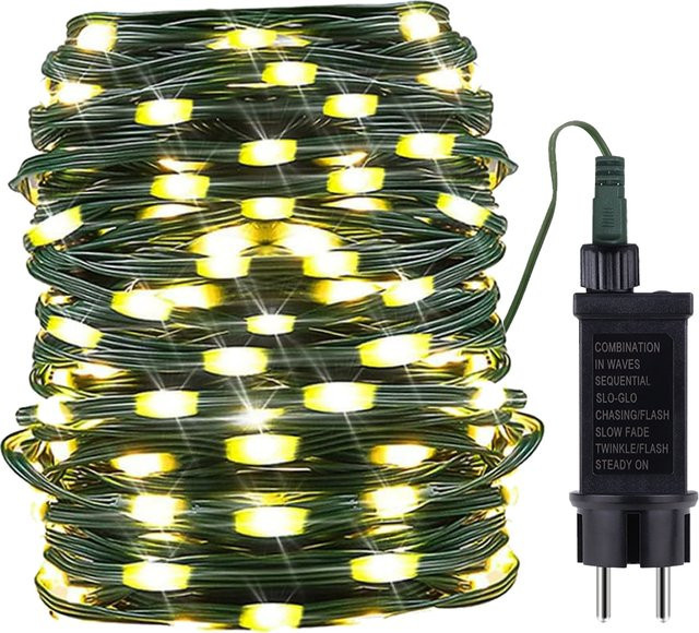 Lcamaw LED String Light RGB Warmweiß Wasserdichte Outdoor Lichterkette für Garten und Weihnachten, Multicolor - Bild 1