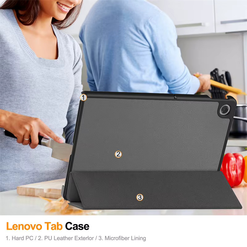 Magnetische Dreifach-Falt-Hülle für Lenovo Tab 10 (2025) TB311FU, 10,1 Zoll, mit Auto-Wake-Sleep-Funktion, Grün - Bild 5
