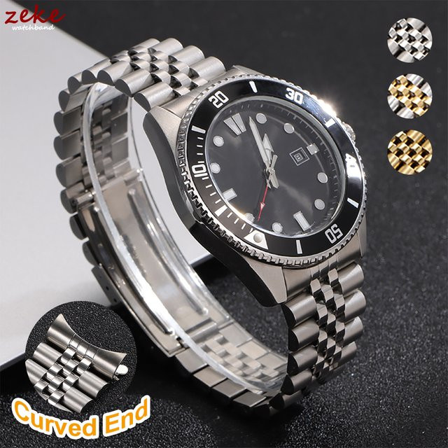 Uhrenarmband Edelstahl, Herren, gebogenes Ende - Bild 1