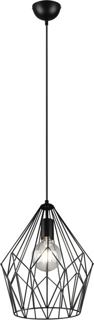 Reality Pendelleuchte Cage in Mattschwarz aus Metall mit E27 Fassung, H x B x T: 150 x 30 x 30 cm - Bild 1