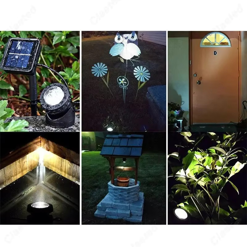 Claeted Solar Unterwasser LED Projektionslicht mit Dual-Kopf für Garten und Landschaftsdekoration in Schwarz - Bild 3