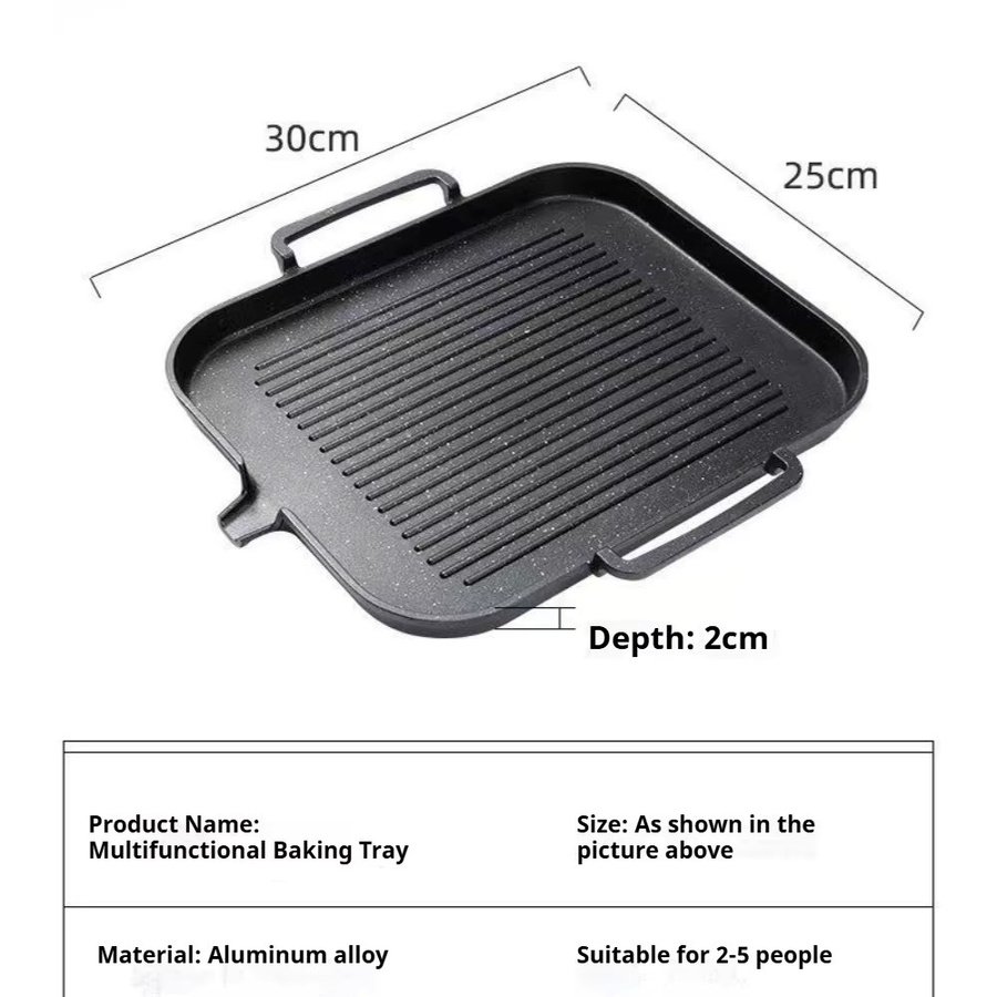 KOSUN Grillplatte aus Aluminium, schwarz, antihaftbeschichtet, koreanischer Stil für Innen- und Außenbereich - Bild 5